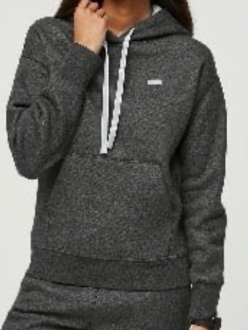 FIGS Women's Off-Shift Hoodie Sweatshirt Heather Charcoal Large